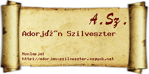 Adorján Szilveszter névjegykártya