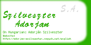 szilveszter adorjan business card