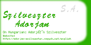 szilveszter adorjan business card